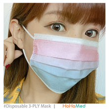 Load image into Gallery viewer, 成人 醫用口罩(獨角獸粉藍)